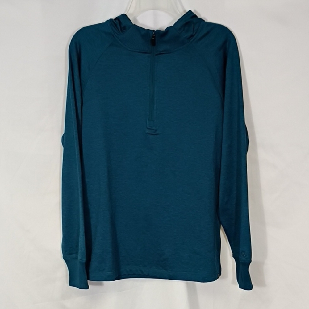 NWT Gaiam Submerged Heather Quarter-Zip Hooded Pullover Sz Mens Small Athleisure